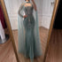Luxury Dubai Nude Mermaid Evening Dress with Cape Sleeves LA73195 - SERENE HILL