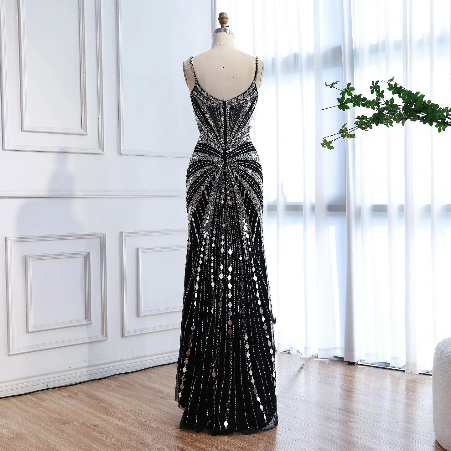 Luxury Nude Corset Beaded Mermaid Prom Dress LA72803A - SERENE HILL