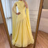 Luxury Yellow High Neck A-Line Evening Dress with Cape Sleeves LA73097 - SERENE HILL