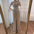 Nude Mermaid Evening Dress with Detachable High Neck Tassel LA72891A - SERENE HILL