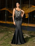 Luxury Black Satin Beaded Mermaid Prom Dress 2026 LA73276 - SERENE HILL