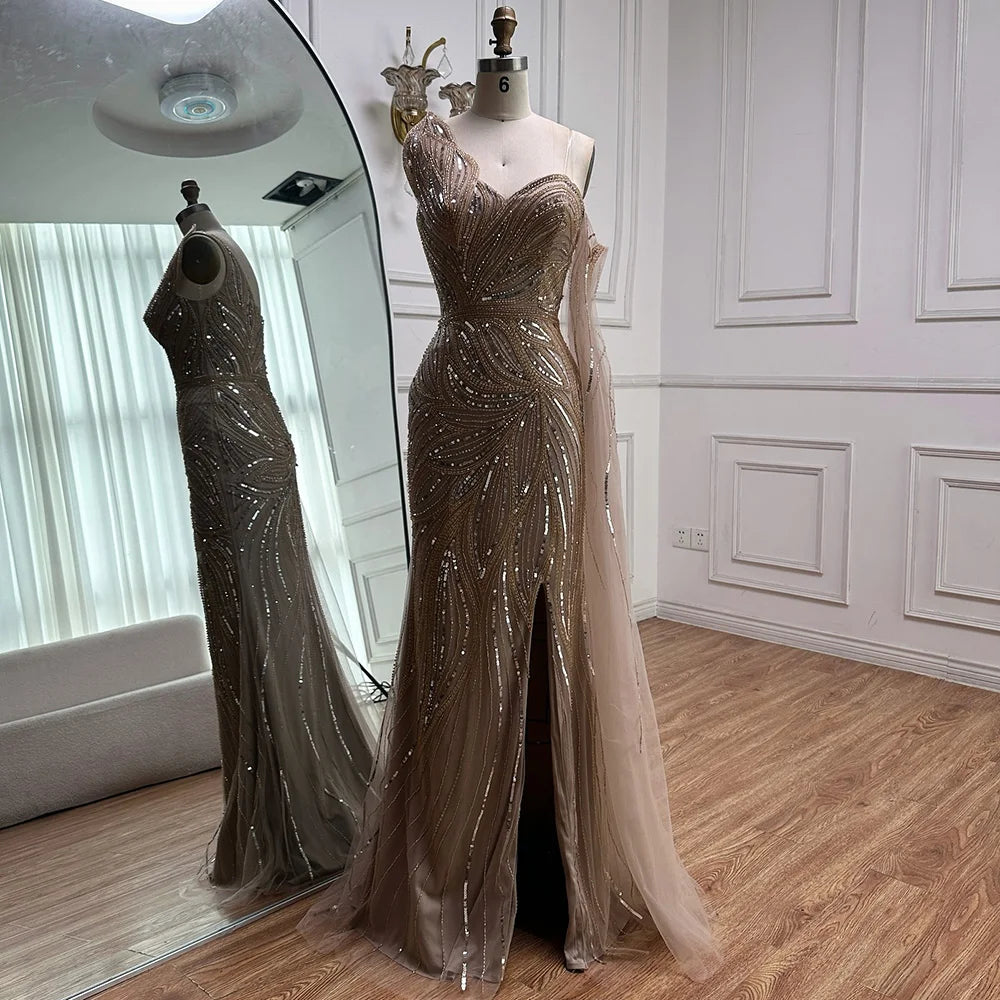 Luxury Royal Blue One Shoulder Mermaid Evening Dress LA72869 - SERENE HILL