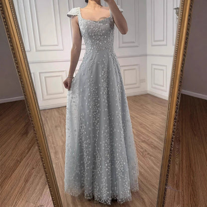 Luxury Pink Floral Appliqué Evening Dress with Open Back 2025 LA73119 - SERENE HILL