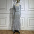 Serene Hill Arabic Gray Mermaid Elegant Ankle Length Beaded Satin Luxury Evening Dresses Gowns For Women Party 2025 LA72317 - SERENE HILL