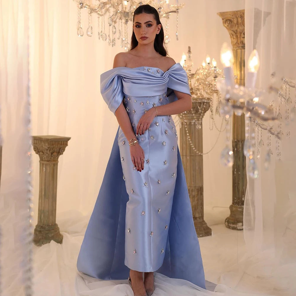 Serene Hill 2025 Arabic Blue Beaded Crystal Ankle-Length Mermaid Satin –  SERENE HILL