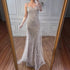 Luxury Lace Pearls Mermaid Evening Dress With Glove White Nude LA72345E - SERENE  HILL