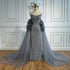 Luxury Pink Beaded Mermaid Arabic Evening Dress with Cape LA73019 - SERENE HILL