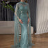 Luxury Dubai Arabic Nude Mermaid Long Evening Dresses With CapeLA71885B - SERENE HILL