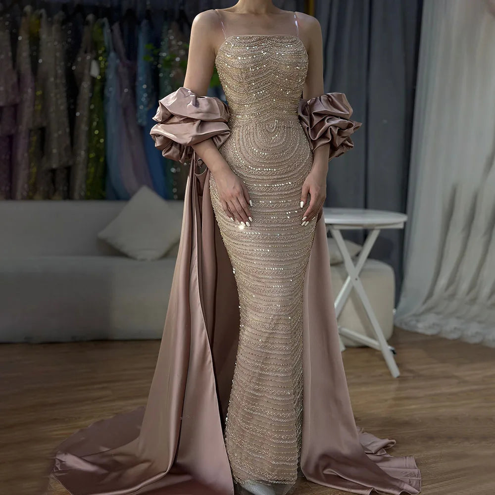 Luxury Arabic Dusty Rose Evening Dresses with Cape LA72543 - Dusty Rose / 12 Luxury Arabic Dusty Rose Evening Dresses with Cape LA72543 - Dusty Rose / 12