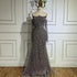 Luxury Pearls Green Mermaid Evening Dress with Gloves LA72352 Plush Size - SERENE HILL