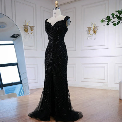 Luxury Silver Gray Off Shoulder Mermaid Evening Dress LA73018 - SERENE HILL