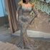 Luxury Nude Beaded Feather Long Sleeve Mermaid Evening Dress LA73348 - SERENE HILL