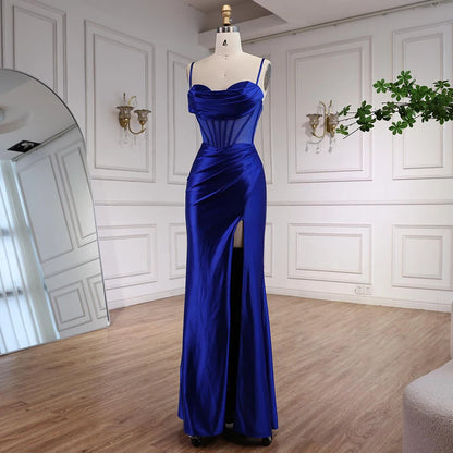 Pink Mermaid Sweetheart Ruched Silk Satin Evening Dress LA73153 - SERENE HILL