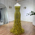 Serene Hill Orange Spaghetti Strap Mermaid Evening Dresses Gowns Luxury Feathers Beaded for Women Wedding Party 2025 LA72272 - SERENE HILL