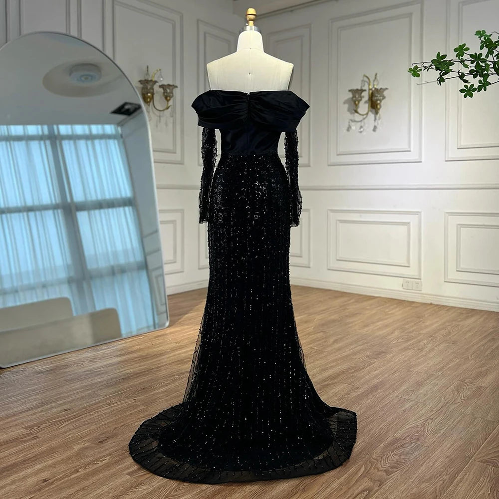 Luxury Designer Black Evening Dress LA72969 - SERENE HILL