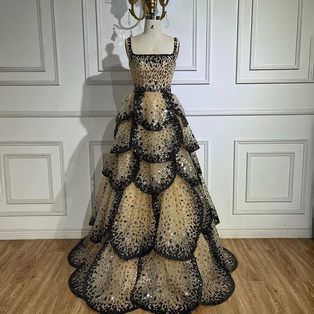 designer sparkly dresses Designer Sparkly Sequin Tiered Ruffles Ball Gown Evening Dress LA72505 –  SERENE HILL