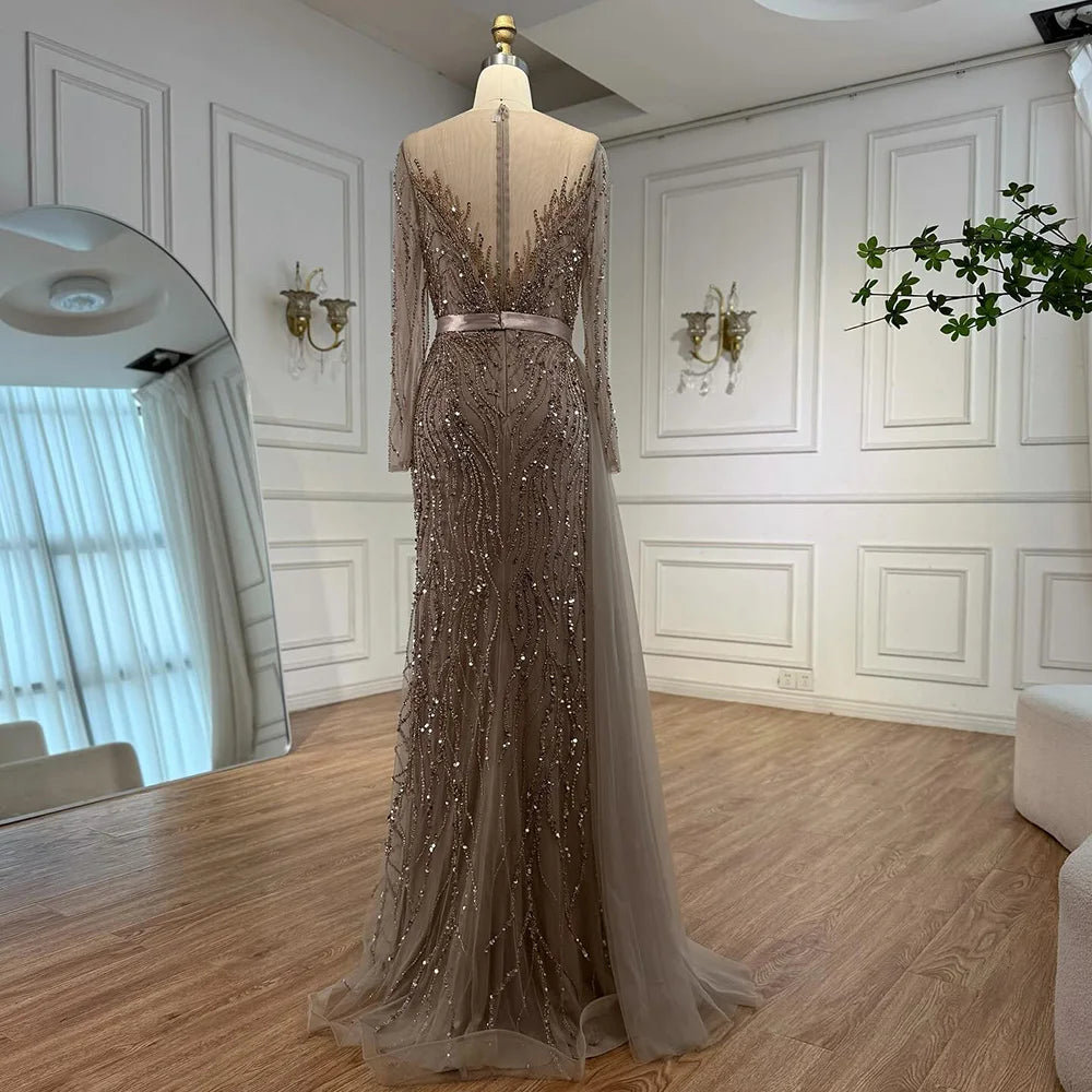 Luxury Purple Lace Beaded Mermaid Evening Dress with Skirt LA71752 - SERENE HILL