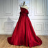 Luxury Black Satin One Shoulder Beaded A-Line Evening Dress LA72741 - SERENE HILL