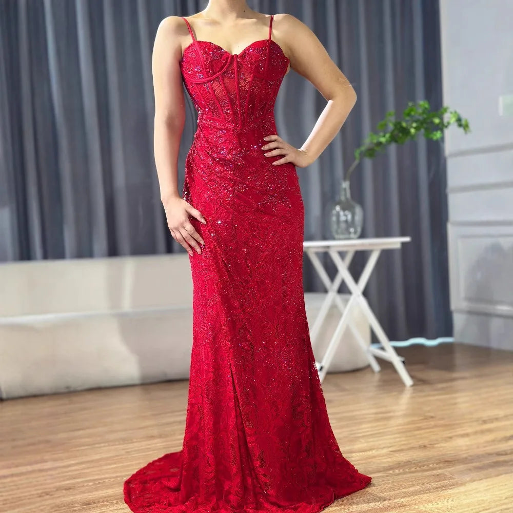 Elegant Red Prom Dress with Slit LA72998 - SERENE HILL