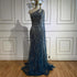 Luxury Black One Shoulder Mermaid Evening Dress with High Slit LA72829 - SERENE HILL