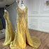 Serene Hill Muslim Gold Mermaid With Overskirt Beaded Luxury Dubai Evening Dresses Gowns 2025 For Women Wedding Party LA72211 - SERENE HILL