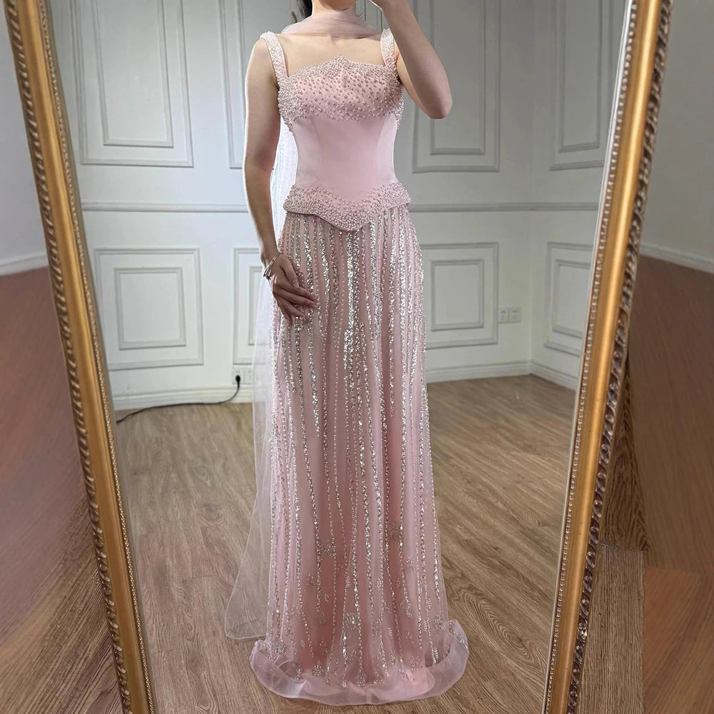 Glamorous Mermaid Evening Dress with Pearls LA73070 - SERENE HILL