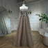 Luxury Black A Line Beaded Evening Dress with Cape Sleeves LA71824 - SERENE HILL