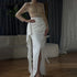 White Long Sleeves Mermaid Split Evening Dresses Design 2025 Beaded Luxury Elegant For Women Party Serene Hill LA71531 - SERENE HILL