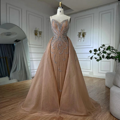 Luxury Turquoise Mermaid Evening Dress with Overskirt LA72880 - SERENE HILL