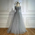 Luxury Beaded Evening Dress With Cape Sleeves LA72965 - SERENE HILL