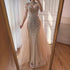 Luxury Nude Beaded Mermaid Evening Dress with Overskirt LA73182 - SERENE HILL
