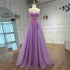 Luxury A-line Sweep Train Tulle Prom Dress with Appliqued LA72972 - SERENE HILL