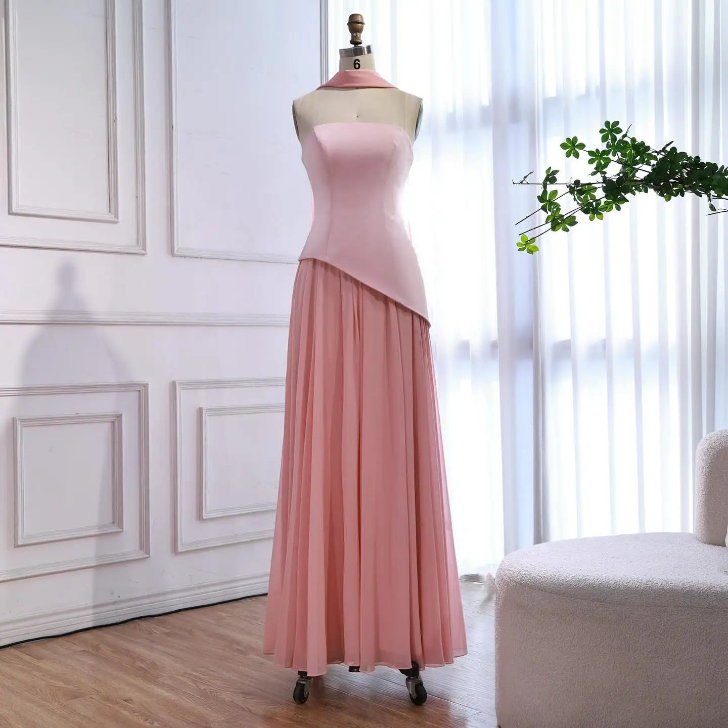 Luxury Lilac Elegant Evening Dress Flowing Skirt LA73165 - SERENE HILL