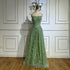 Luxury Sage Green Beaded A-Line Spaghetti Strap Evening Dress LA72805 - SERENE HILL