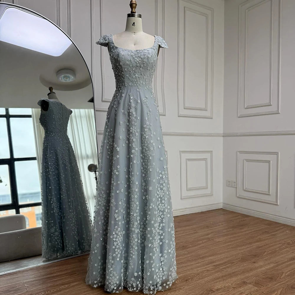 Luxury Pink Floral Appliqué Evening Dress with Open Back 2025 LA73119 - SERENE HILL