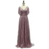 Serene Hill Dubai Red Luxury A-Line Sexy Evening Dresses 2025 Half Sleeves Beading Crystal Formal Dress Design Real Photo LA70458 - SERENE HILL