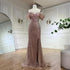 Serene Hill Off The Shoulder Pink Mermaid Beaded Luxury Evening Dress with Side Split for Formal Occasion Saudi LA72481 - SERENE HILL