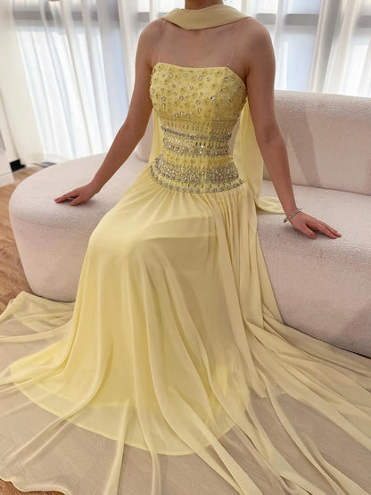 Lilac Beaded A Line Arabic Evening Dress LA73044 - SERENE HILL