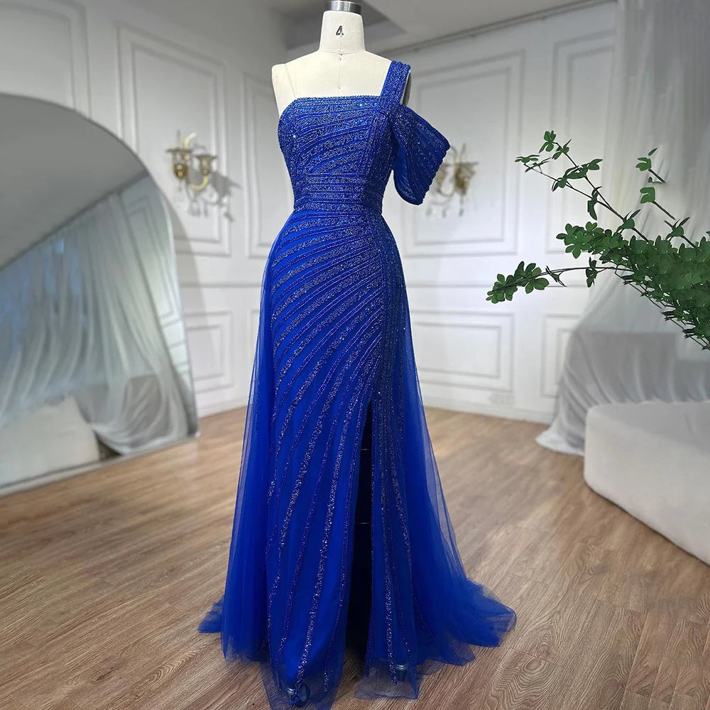 Luxury Sage Green One Shoulder Evening Dress for Wedding Party LA71651 - SERENE HILL