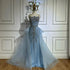 Luxury Dubai Nude Saudi Beaded Spaghetti Strap Evening Dress with Overskirt LA72810 - SERENE HILL