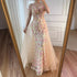 Luxury Nude Floral Beaded Off-Shoulder Evening Dress with Overskirt LA72861 - SERENE HILL