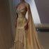 Luxury Gold Diamond Evening Dress with Cape for Wedding Party LA73224 - SERENE HILL