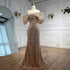 Luxury Silver Nude Off Shoulder Mermaid Evening Dress LA72878 - SERENE HILL