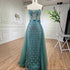 Luxury Caramel Beaded Mermaid Evening Dress with Overskirt LA71922 - SERENE HILL