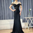 Classy Black Off-Shoulder Lace Prom Dress LA72999 - SERENE HILL