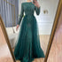 Serene Hill Muslim Green With Train Evening Dresses Gowns 2025 Mermaid Beading Elegant Luxury For Women Party LA71107 - SERENE HILL