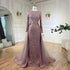 Serene Hill Muslim Silver Nude Mermaid Gown with Detachable Overskirt Beaded Evening Dress for Women Wedding Party LA71919 - SERENE HILL