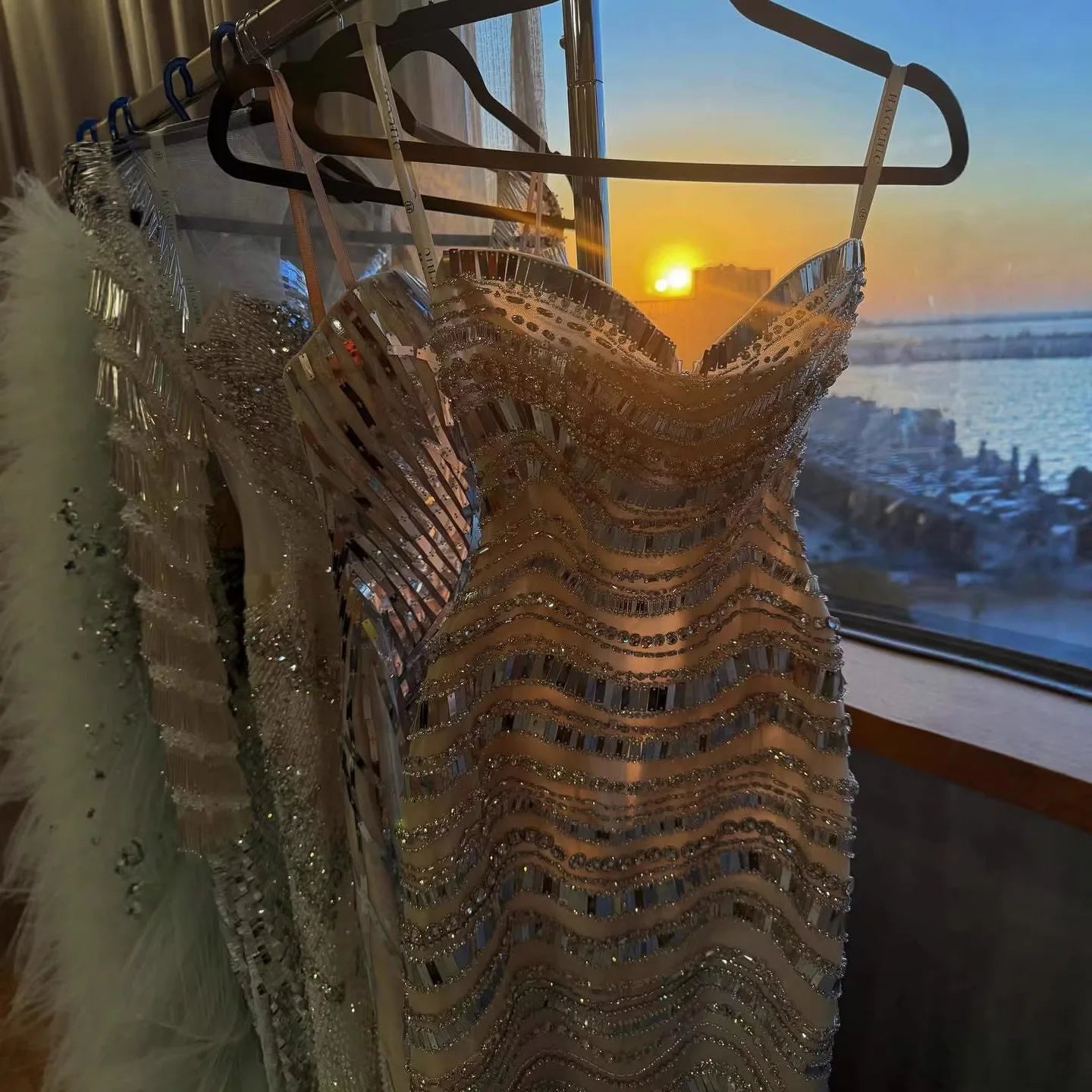 Luxury Silver Nude Beaded Mermaid Evening Dress LA73449 - SERENE HILL