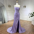 SERENE HILL 2025 Arabic Elegant Lilac Satin Mermaid One Shoulder Beaded Evening Dress Women&