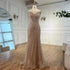 Luxury Nude V Neck Beaded Mermaid Evening Dress Sleeveless LA72981 - SERENE HILL